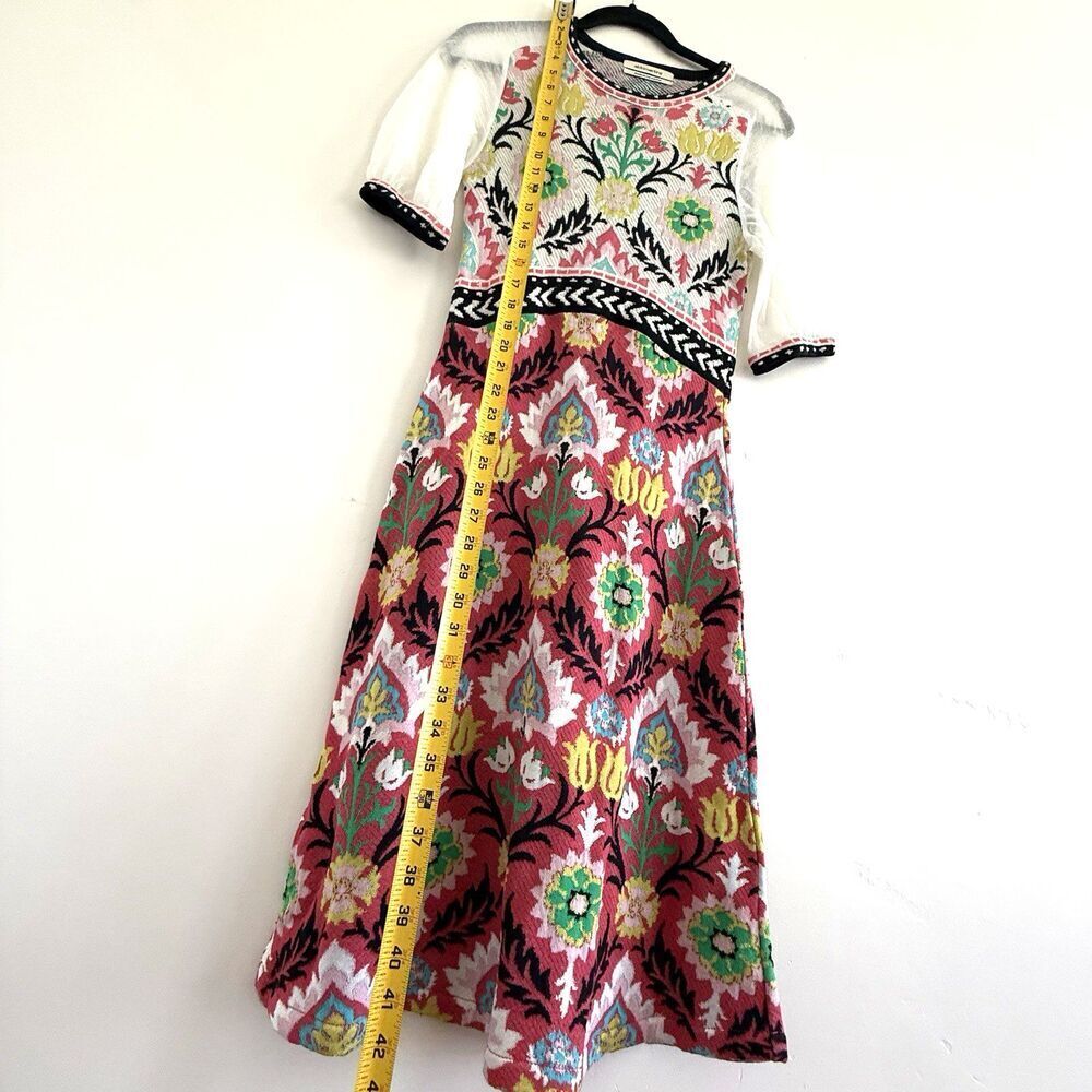 Anthropologie Aldomartins Knit Dress Fit & Flare Cottagecore Wool Boho Floral XS - Picture 5 of 11